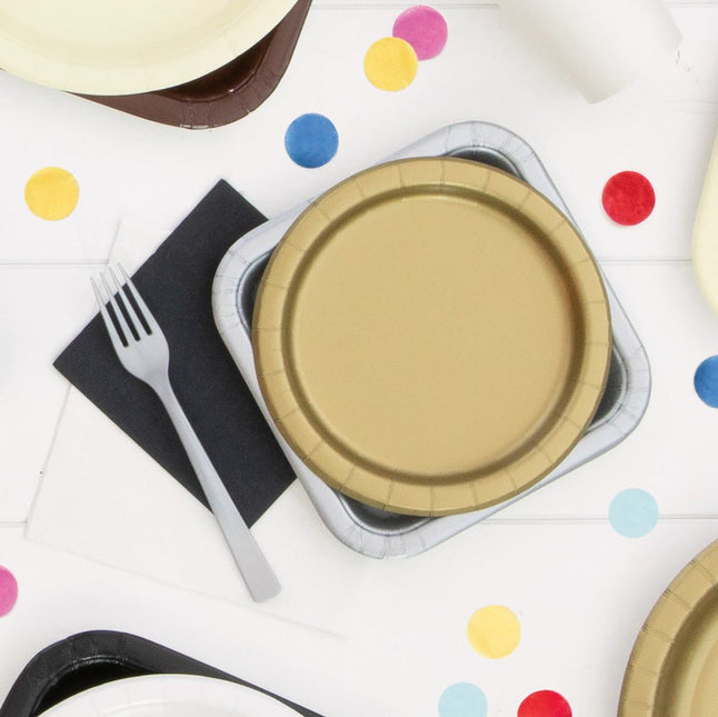 Gouden Borden Rond 17,5cm 8st van Unique koop je bij Partywinkel
