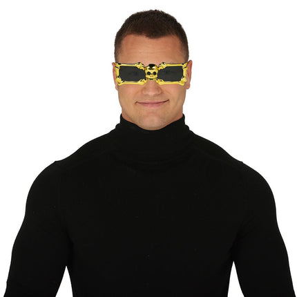 Gouden Bril Skelet van Fiestas Guirca koop je bij Partywinkel