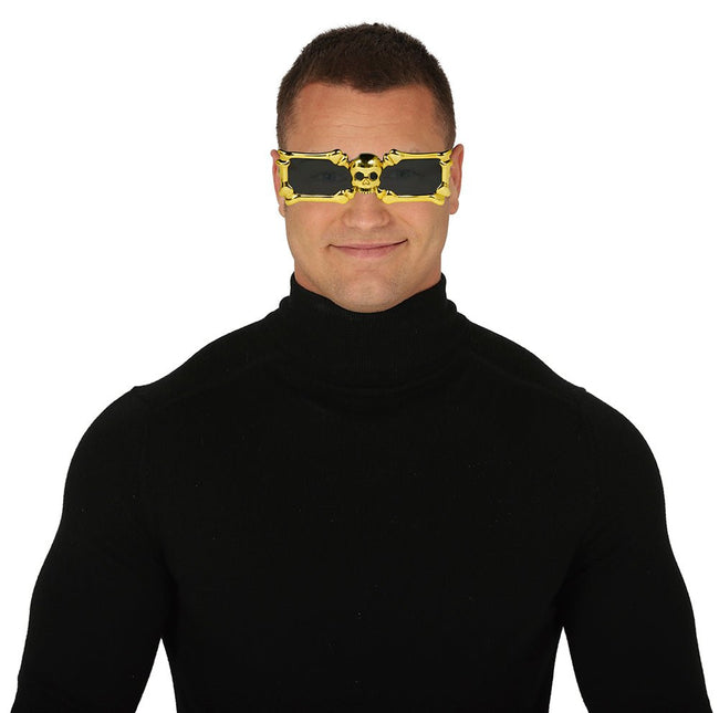 Gouden Bril Skelet van Fiestas Guirca koop je bij Partywinkel