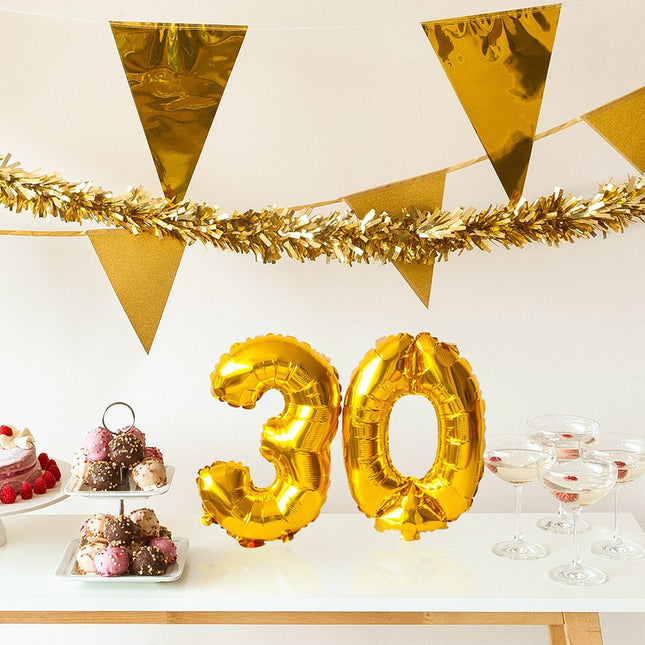 Gouden Cijfer Ballon 1 Jaar 36cm van Boland koop je bij Partywinkel