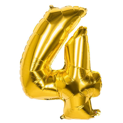 Gouden Cijfer Ballon 4 Jaar 86cm van Boland koop je bij Partywinkel