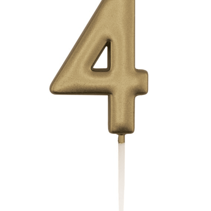 Gouden Cijferkaars 4 van Unique koop je bij Partywinkel