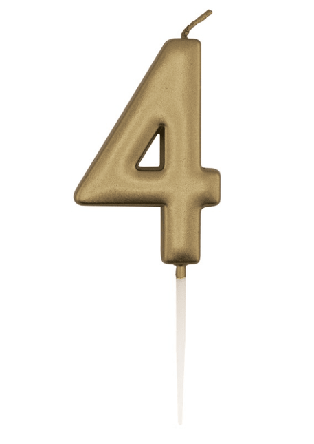 Gouden Cijferkaars 4 van Unique koop je bij Partywinkel