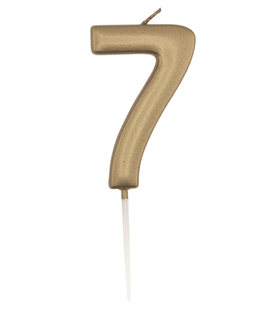 Gouden Cijferkaars 7 van Unique koop je bij Partywinkel