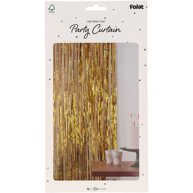 Gouden Deurgordijn 2m van Folat koop je bij Partywinkel