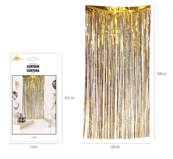 Gouden Deurgordijn 2m van Fiestas Guirca koop je bij Partywinkel