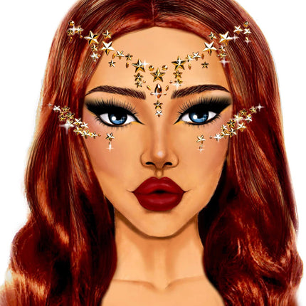 Gouden Gezicht Stickers Star Sign van Leg Avenue koop je bij Partywinkel