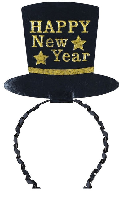 Gouden Happy New Year Haarband van Fiestas Guirca koop je bij Partywinkel