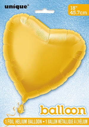 Gouden Helium Ballon Hart Leeg 45cm van Unique koop je bij Partywinkel