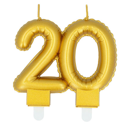 Gouden Kaars 20 Jaar 8cm van Boland koop je bij Partywinkel
