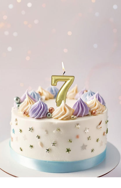 Gouden Kaars 7 Jaar Metallic 8cm van Fiestas Guirca koop je bij Partywinkel