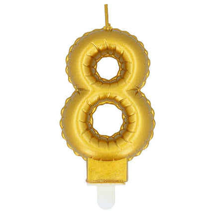 Gouden Kaars 8 Jaar 8cm van Boland koop je bij Partywinkel