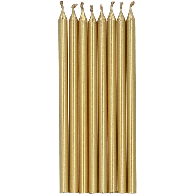 Gouden Kaarsen 10cm 12st van Folat koop je bij Partywinkel