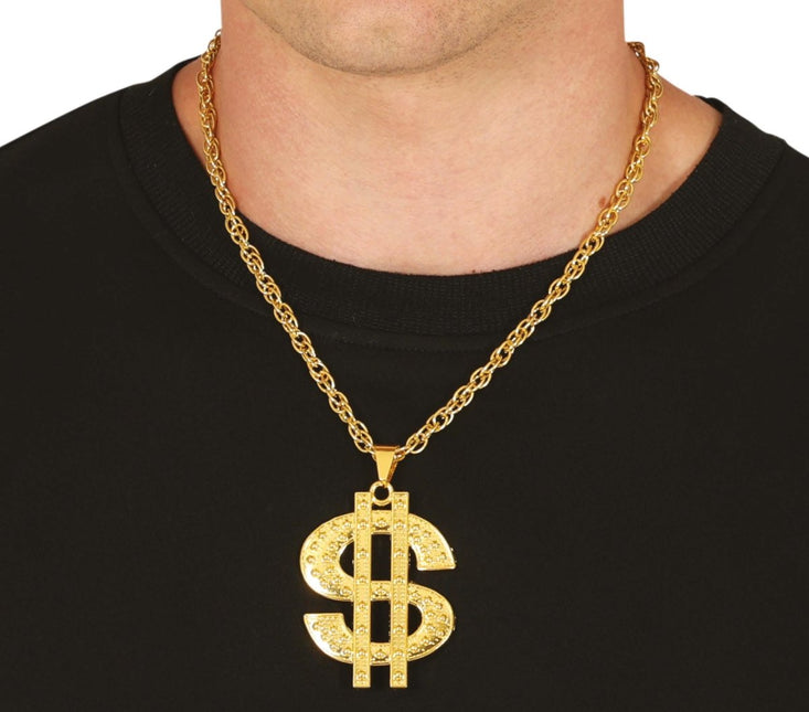 Gouden Ketting Dollar van Fiestas Guirca koop je bij Partywinkel
