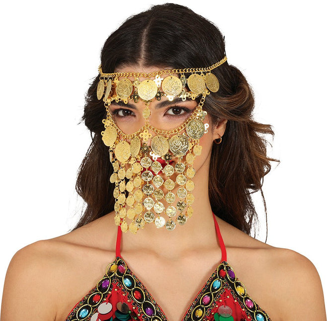 Gouden Ketting Gezicht van Fiestas Guirca koop je bij Partywinkel