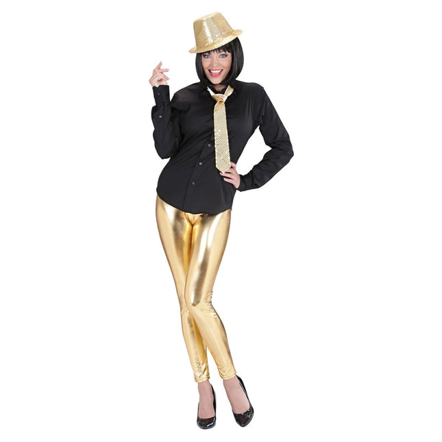 Gouden Legging Nep Leer van Widmann koop je bij Partywinkel