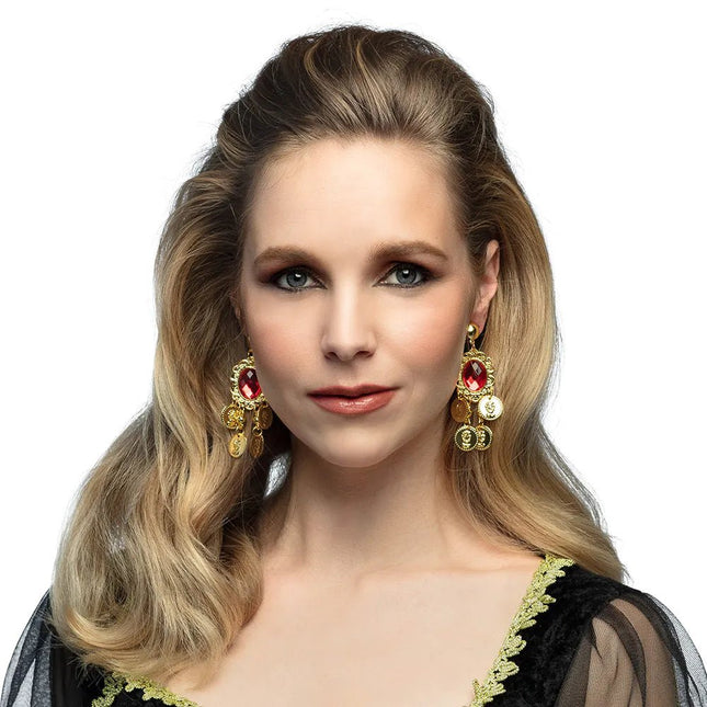 Gouden Oorbellen Met Robijn van Boland koop je bij Partywinkel