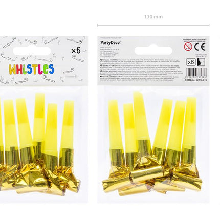 Gouden Roltongen 6st van Partydeco koop je bij Partywinkel