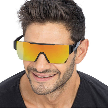 Gouden Spiegel Effect Bril – 15 cm x 15 cm x 5,2 cm van CHAKS koop je bij Partywinkel