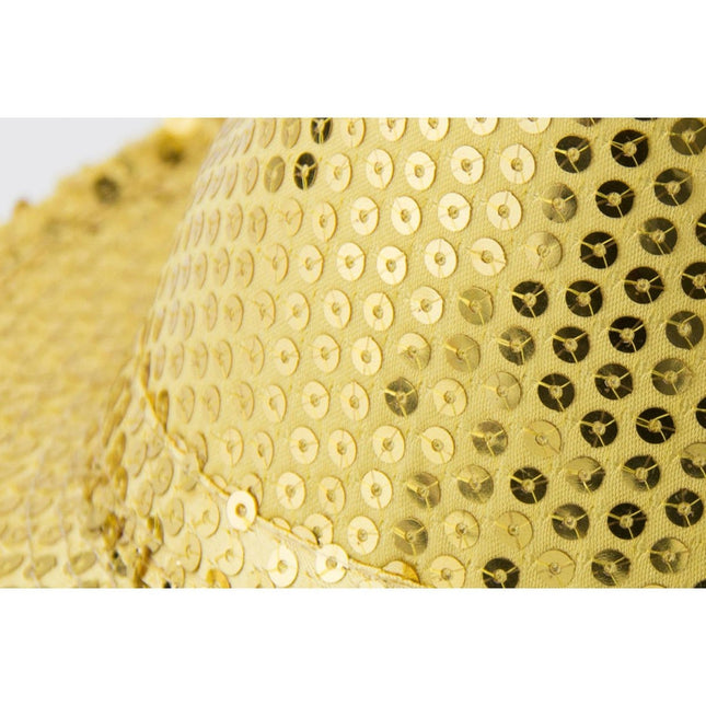 Gouden Trilby Hoed met Glitters van Folat koop je bij Partywinkel