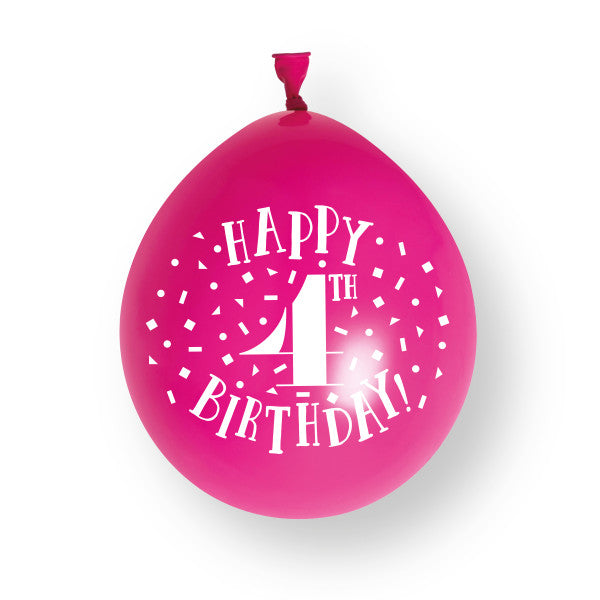 10 kpl Hyvää 4. syntymäpäivää 23cm lateksi ilmapallot