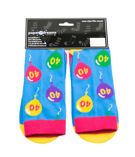 Grappige Sokken 40 Jaar Ballonen 1 paar van Paper Dreams koop je bij Partywinkel