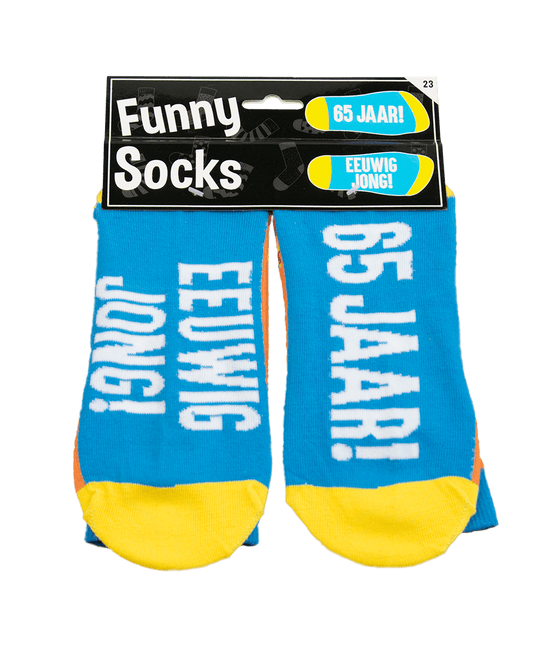 Grappige Sokken 65 Jaar Vlaggetjes 1 paar van Paper Dreams koop je bij Partywinkel