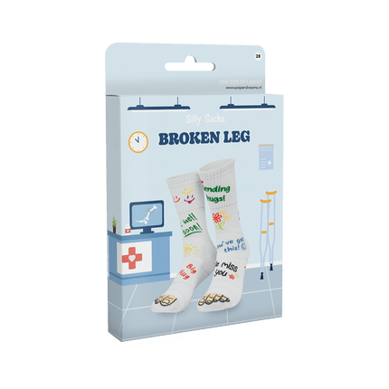 Grappige Sokken Gebroken Been van Paper Dreams koop je bij Partywinkel