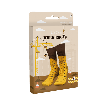 Grappige Sokken Werkschoenen van Paper Dreams koop je bij Partywinkel