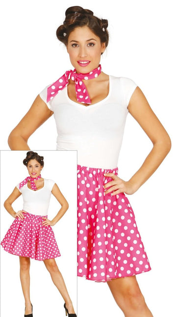 Grease Kostuum Set Roze 50's Dames L van Fiestas Guirca koop je bij Partywinkel