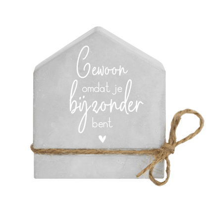 Grijze Cement Huisje Bijzonder 8cm van Paper Dreams koop je bij Partywinkel