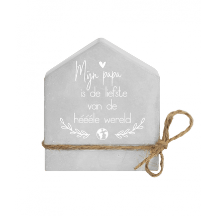 Grijze Cement Huisje Papa 8cm van Paper Dreams koop je bij Partywinkel