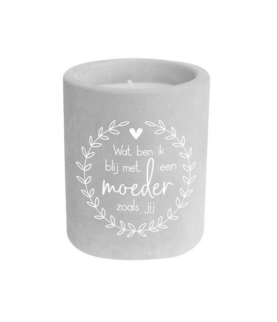 Grijze Cement Kaars Moeder 8cm van Paper Dreams koop je bij Partywinkel