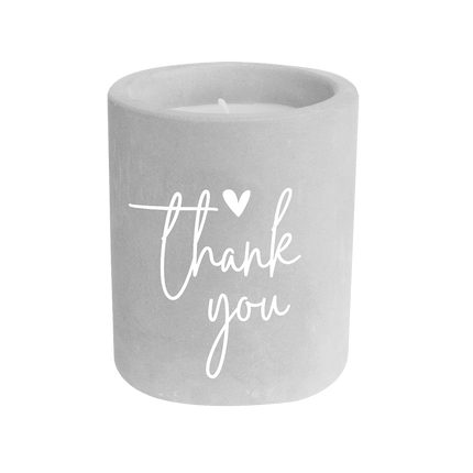 Grijze Cement Kaars Thak You 8cm van Paper Dreams koop je bij Partywinkel