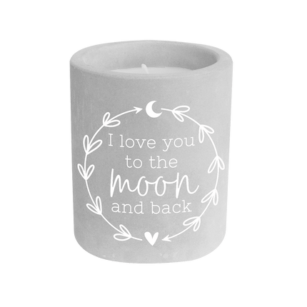 Grijze Cement Kaars To The Moon And Back 8cm van Paper Dreams koop je bij Partywinkel