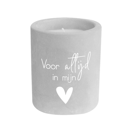 Grijze Cement Kaars Voor Altijd 8cm van Paper Dreams koop je bij Partywinkel