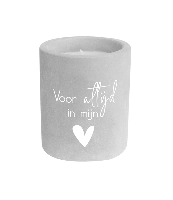 Grijze Cement Kaars Voor Altijd 8cm van Paper Dreams koop je bij Partywinkel