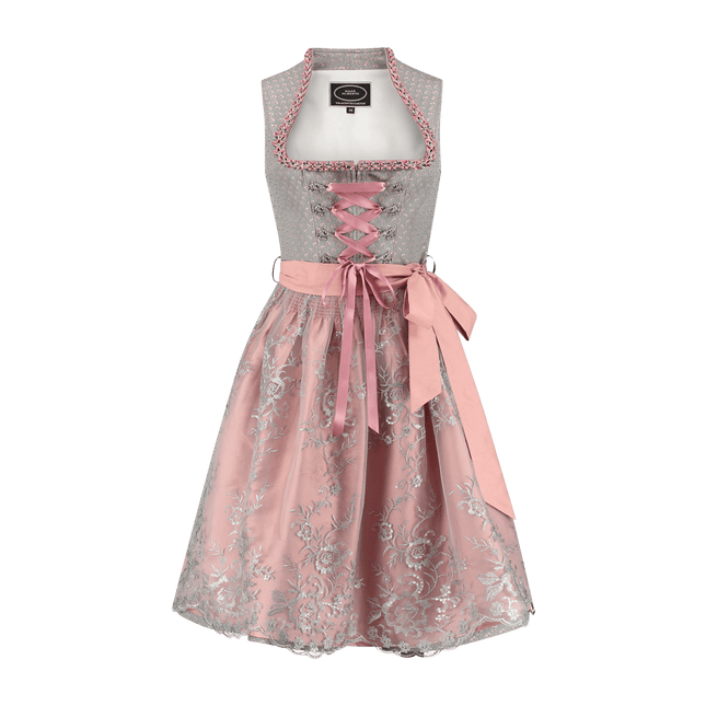 Grijze Dirndl Jurk Oktoberfest Roze Dames van Haus Huberts koop je bij Partywinkel