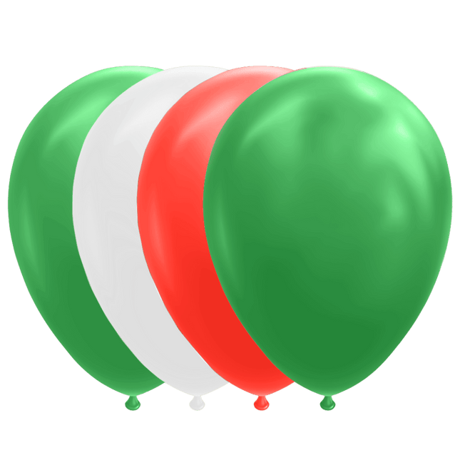 Groen Wit Rode Ballonnen 30cm 10st van WeFiesta koop je bij Partywinkel