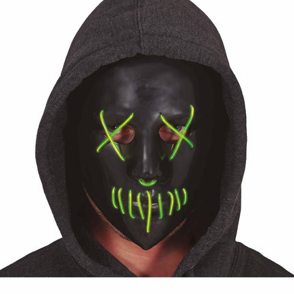 Groen Zwarte Halloween Masker Met Licht van Fiestas Guirca koop je bij Partywinkel