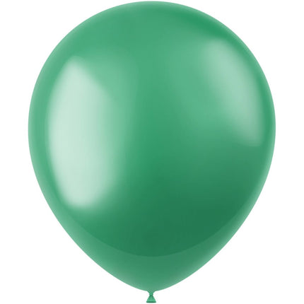 Groene Ballonnen Metallic Regal Green 33cm 50st van Folat koop je bij Partywinkel