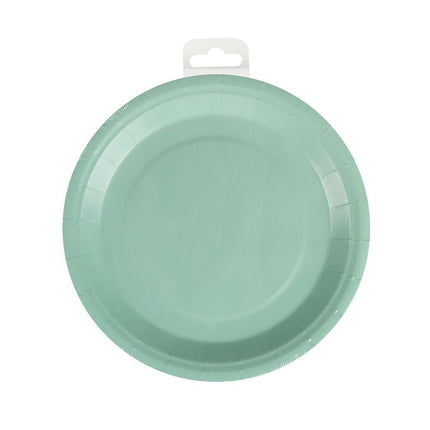 Groene Borden Pastel 23cm 8st van Paper Dreams koop je bij Partywinkel