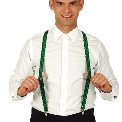 Groene Bretels Pailetten Heren 72cm van Fiestas Guirca koop je bij Partywinkel