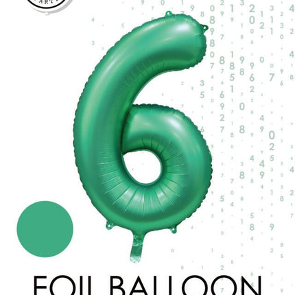 Groene Cijfer Ballon 6 Jaar Glans 86cm van WeFiesta koop je bij Partywinkel