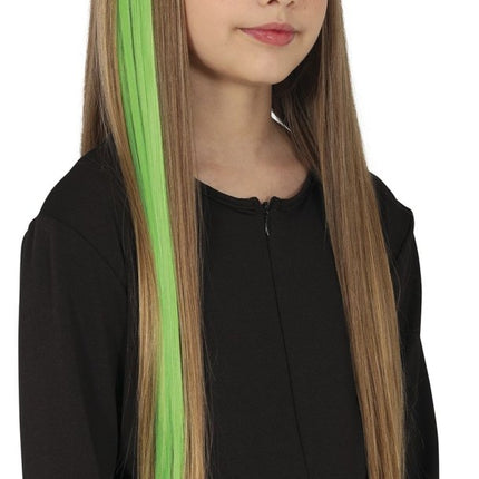 Groene Hair Extension 50cm 3st van Fiestas Guirca koop je bij Partywinkel