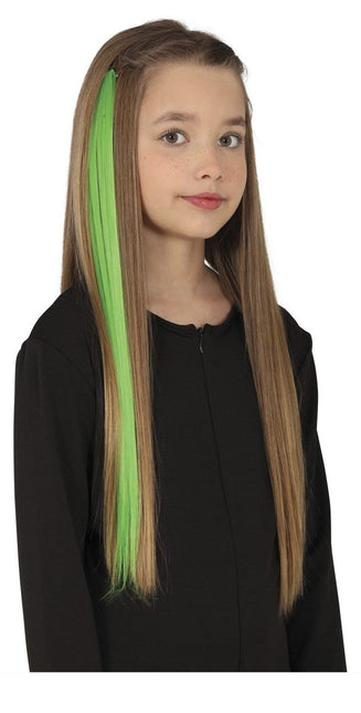 Groene Hair Extension 50cm 3st van Fiestas Guirca koop je bij Partywinkel