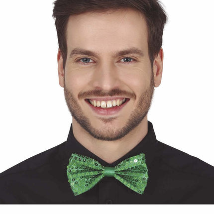 Groene Strik Pailletten 12cm van Fiestas Guirca koop je bij Partywinkel