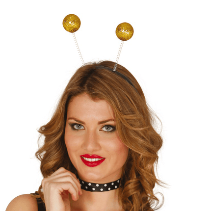 Haarband Bollen Goud Glitter van Fiestas Guirca koop je bij Partywinkel