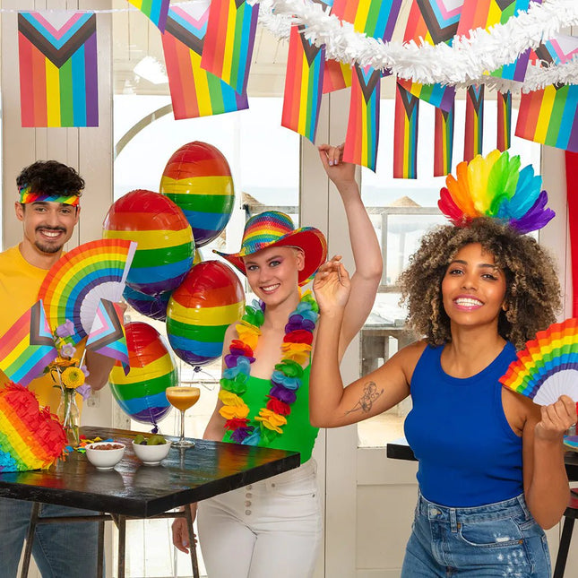 Haarband Regenboog Veren van Boland koop je bij Partywinkel