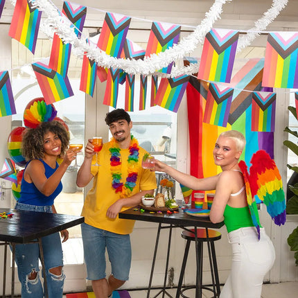 Haarband Regenboog Veren van Boland koop je bij Partywinkel